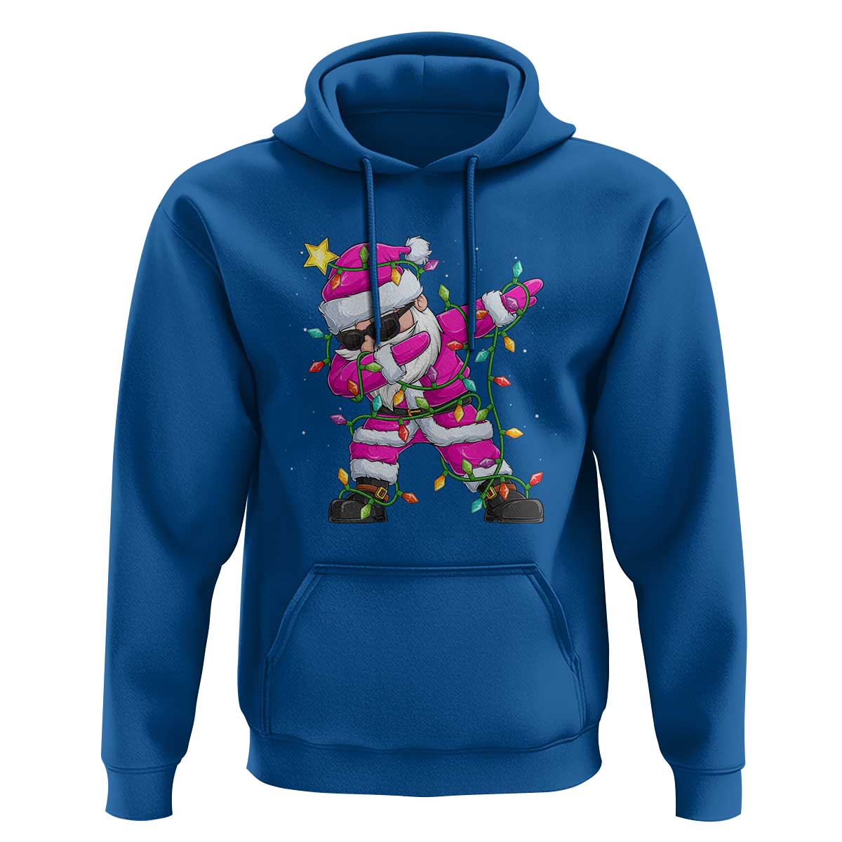 Dabbing Santa Hoodie Xmas Lights Pink Christmas Gifts