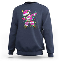 Dabbing Santa Sweatshirt Xmas Lights Pink Christmas Gifts - Wonder Print Shop