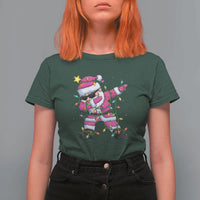 Dabbing Santa T Shirt For Women Xmas Lights Pink Christmas Gifts - Wonder Print Shop
