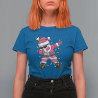 Dabbing Santa T Shirt For Women Xmas Lights Pink Christmas Gifts - Wonder Print Shop
