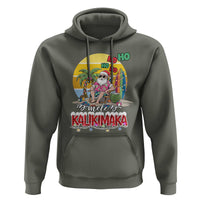 Mele Kalikimaka Hawaiian Christmas In July Hawaii Santa Hoodie Xmas Family Beach Vacation