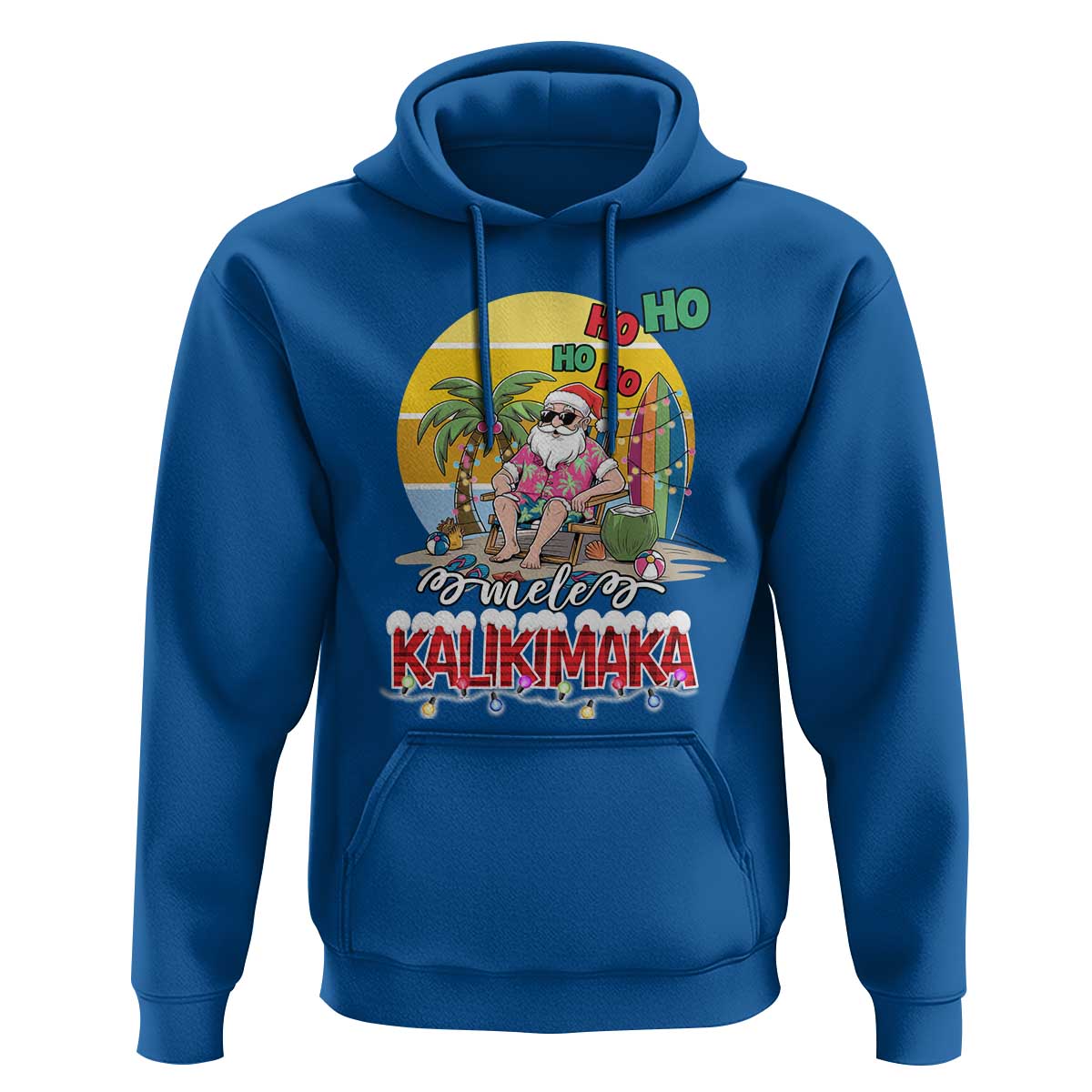 Mele Kalikimaka Hawaiian Christmas In July Hawaii Santa Hoodie Xmas Family Beach Vacation