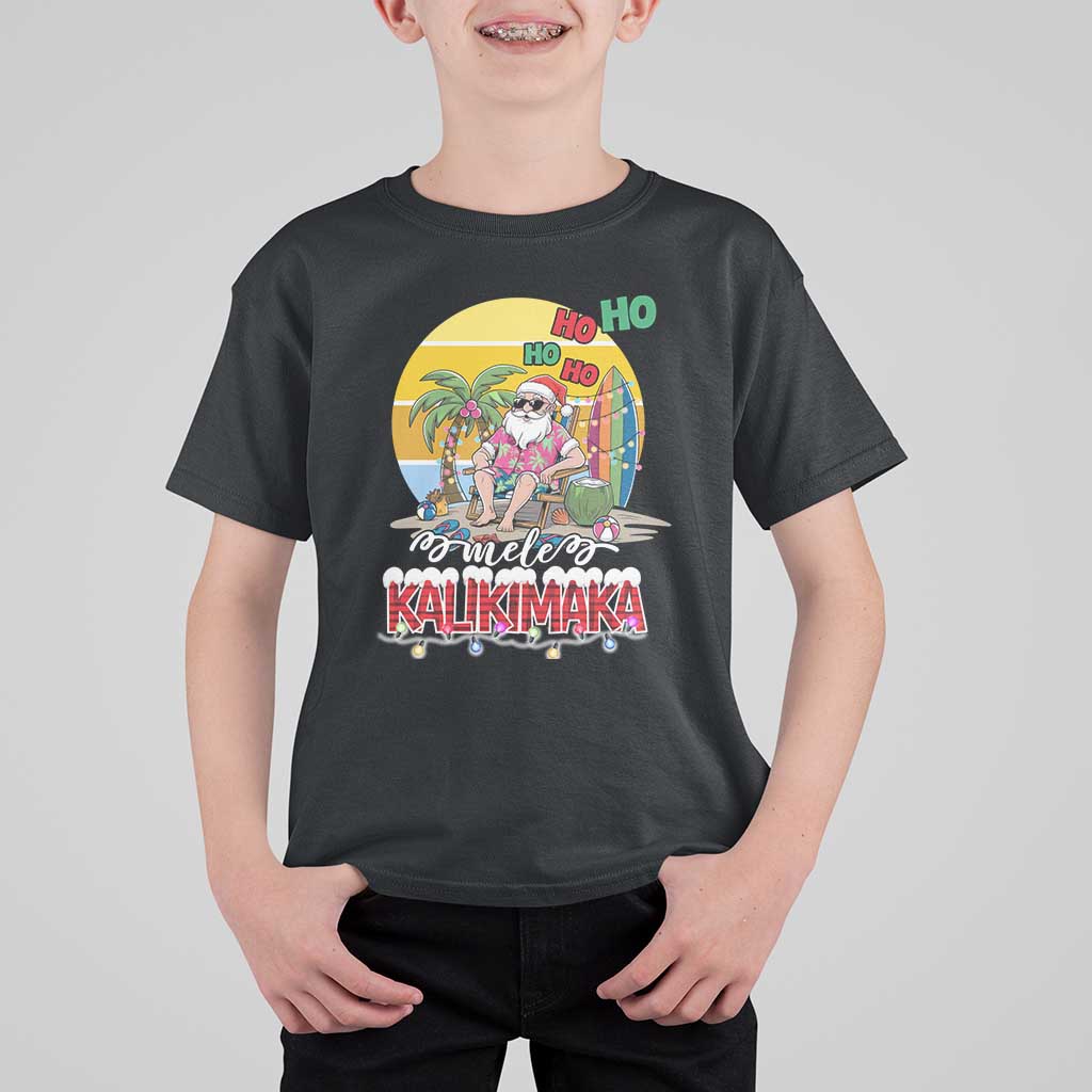 Mele Kalikimaka Hawaiian Christmas In July Hawaii Santa T Shirt For Kid Xmas Family Beach Vacation - Wonder Print Shop