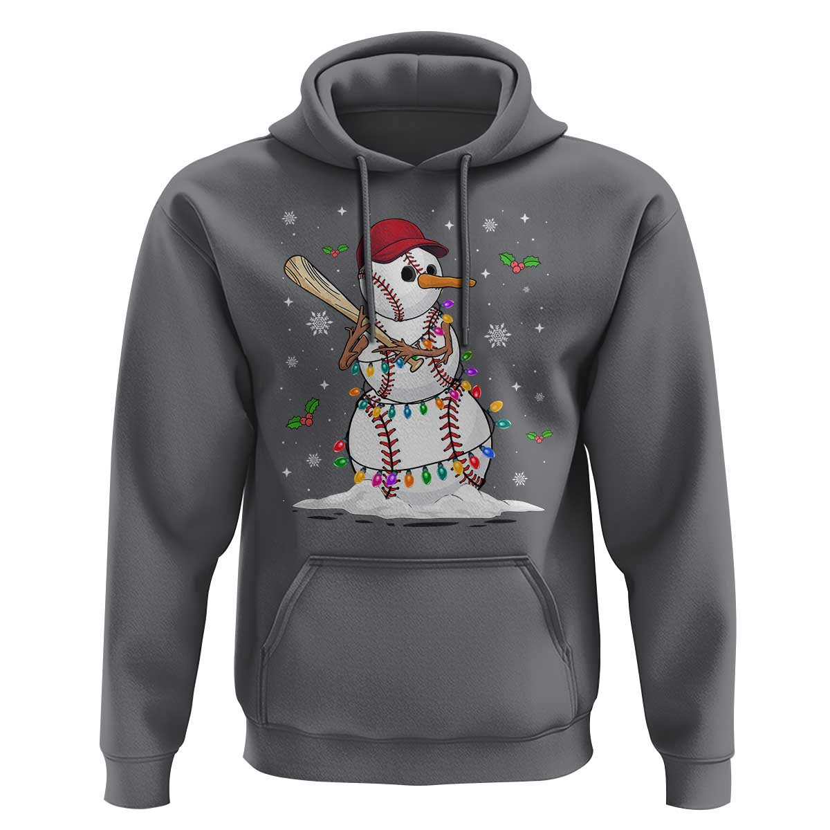 Christmas Baseball Player Hoodie Baseball Snowman Balls Snow Xmas Gifts Santa Sports Gifts For Men Boys