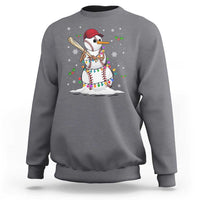 Christmas Baseball Player Sweatshirt Snowman Balls Xmas Gifts Santa Sports Men Boys - Wonder Print Shop