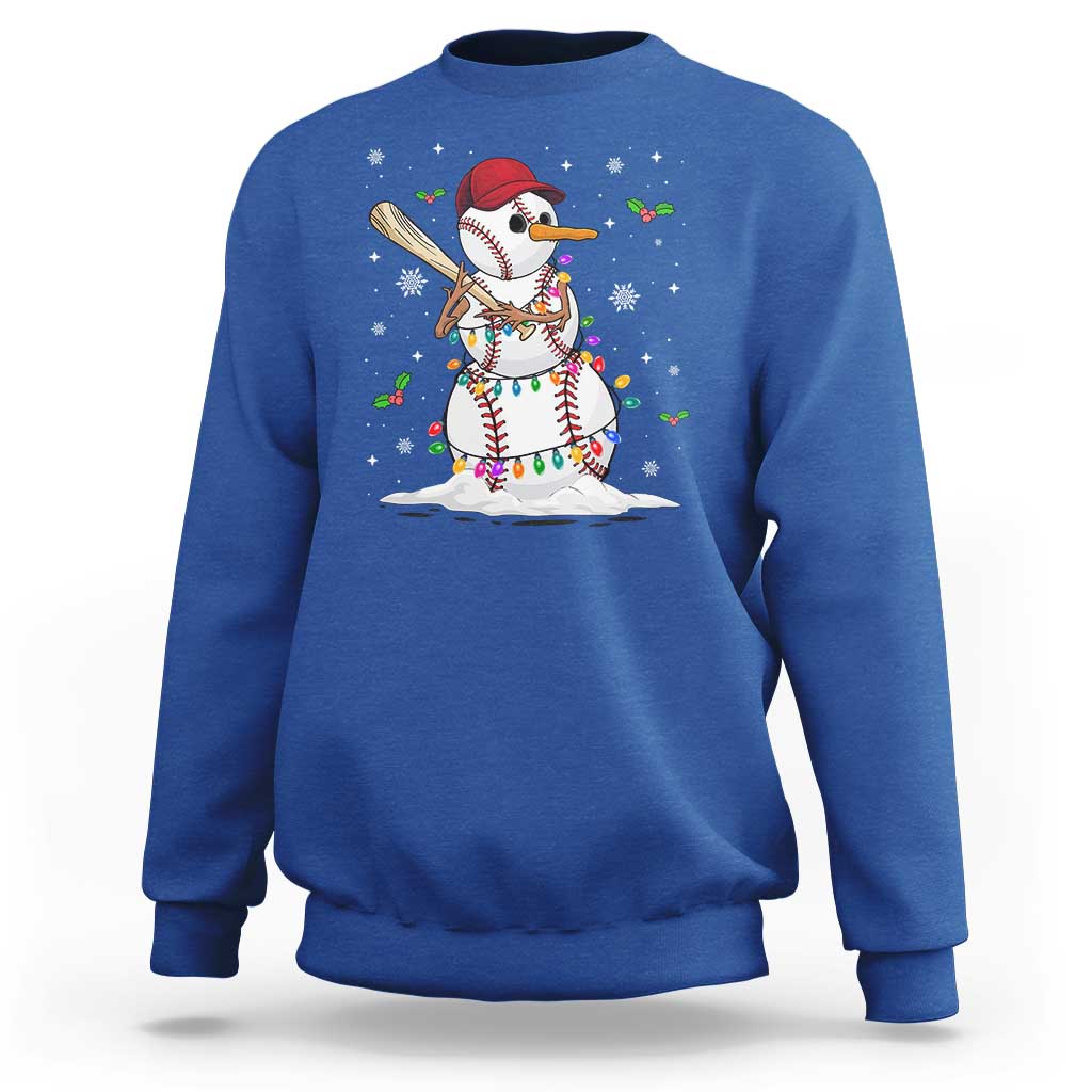 Christmas Baseball Player Sweatshirt Snowman Balls Xmas Gifts Santa Sports Men Boys - Wonder Print Shop