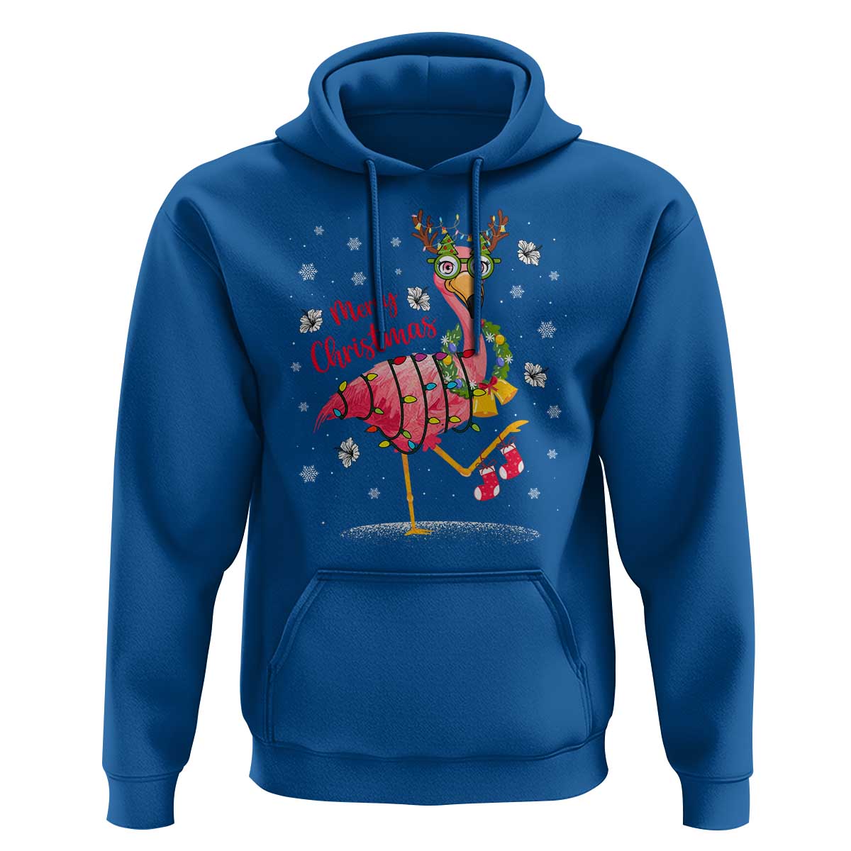 Christmas Flamingo Hoodie Tropical Xmas Family Beach Vacation