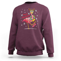 Christmas Flamingo Sweatshirt Tropical Xmas Family Beach Vacation - Wonder Print Shop