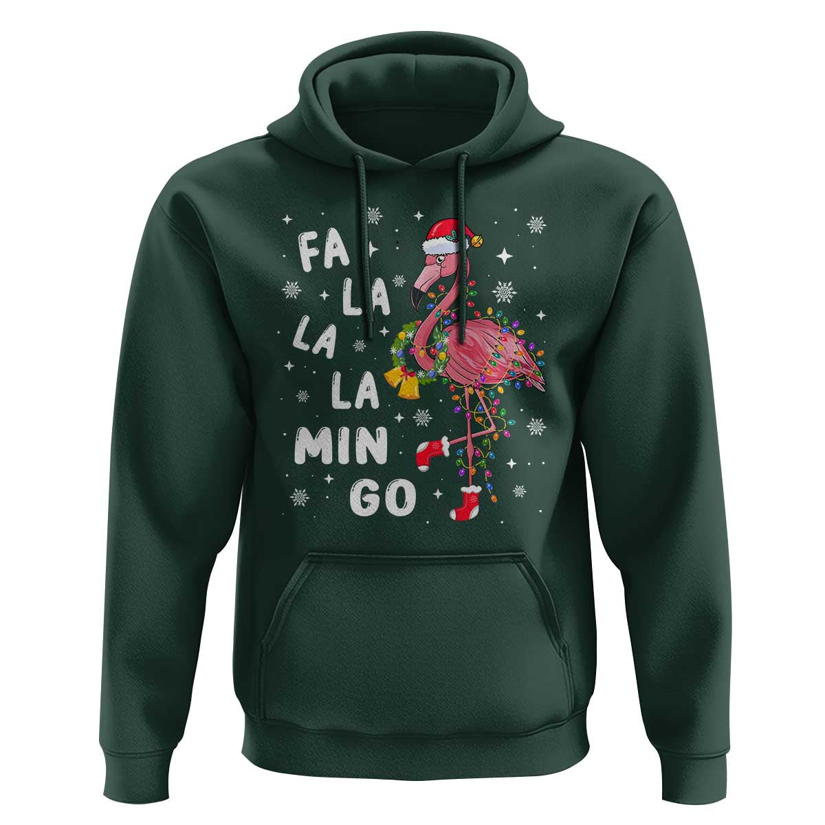 Christmas Flamingo Hoodie Hawaii Christmas Xmas Lights Tree