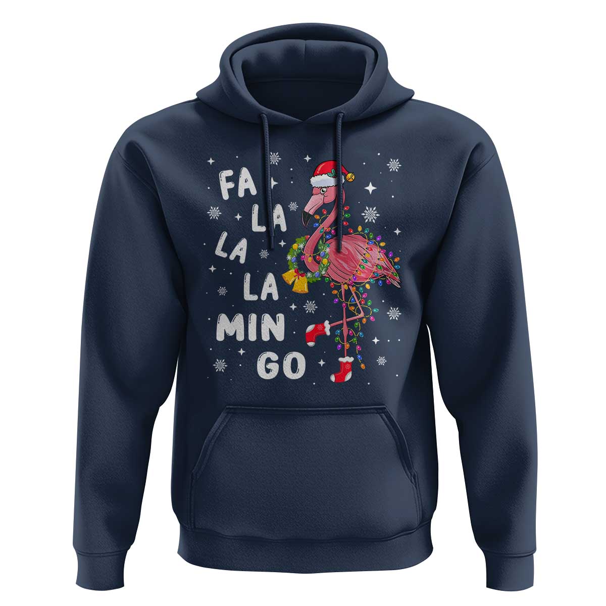 Christmas Flamingo Hoodie Hawaii Christmas Xmas Lights Tree