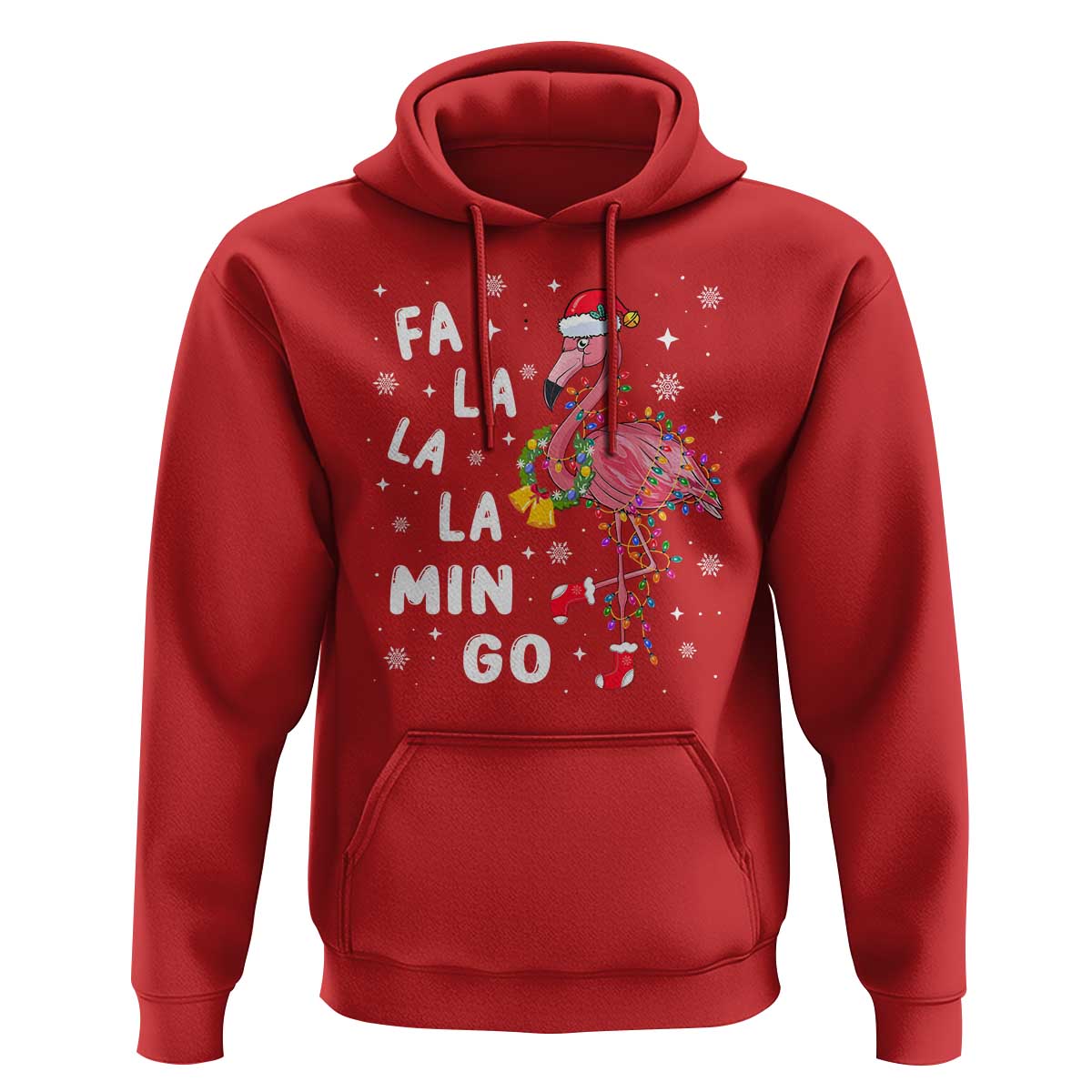 Christmas Flamingo Hoodie Hawaii Christmas Xmas Lights Tree