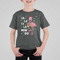Christmas Flamingo T Shirt For Kid Hawaii Christmas Xmas Lights Tree - Wonder Print Shop