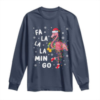 Christmas Flamingo Long Sleeve Shirt Hawaii Christmas Xmas Lights Tree
