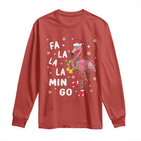 Christmas Flamingo Long Sleeve Shirt Hawaii Christmas Xmas Lights Tree