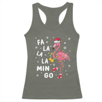 Christmas Flamingo Racerback Tank Top Hawaii Christmas Xmas Lights Tree