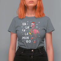 Christmas Flamingo T Shirt For Women Hawaii Christmas Xmas Lights Tree - Wonder Print Shop