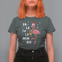 Christmas Flamingo T Shirt For Women Hawaii Christmas Xmas Lights Tree - Wonder Print Shop