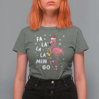 Christmas Flamingo T Shirt For Women Hawaii Christmas Xmas Lights Tree - Wonder Print Shop