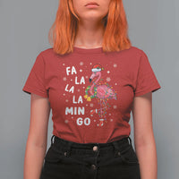 Christmas Flamingo T Shirt For Women Hawaii Christmas Xmas Lights Tree - Wonder Print Shop