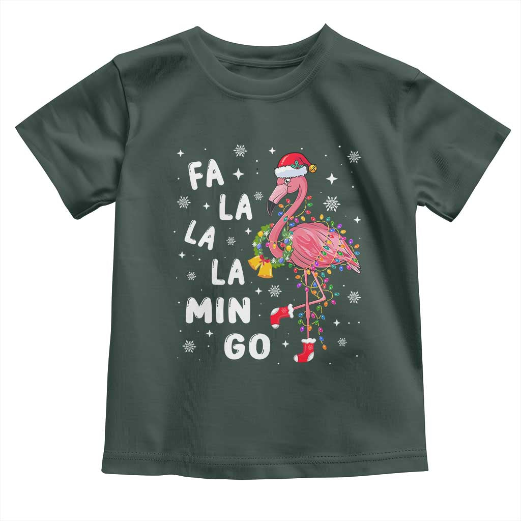 Christmas Flamingo Toddler T Shirt Hawaii Christmas Xmas Lights Tree