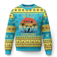 Mele Kalikimaka Hawaiian Christmas Ugly Christmas Sweater Retro Hawaii Island Palm Beach Surfboard Surf Xmas Family - Wonder Print Shop