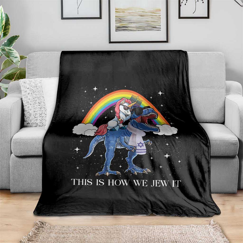 Funny Hanukkah Throw Blanket Jewnicorn This Is How We Jew It - Wonder Print Shop