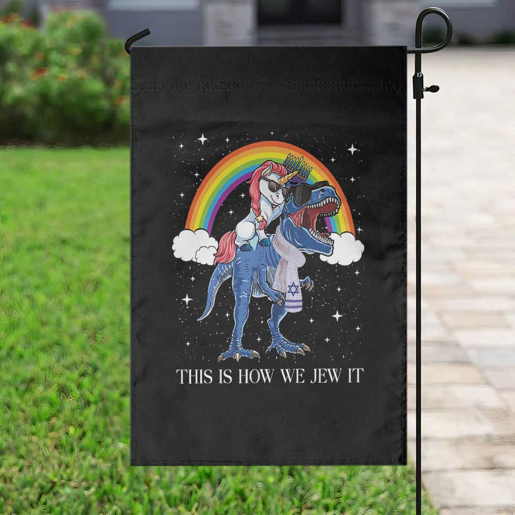 Funny Hanukkah Garden Flag Jewnicorn This Is How We Jew It - Wonder Print Shop
