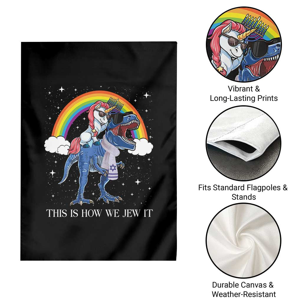 Funny Hanukkah Garden Flag Jewnicorn This Is How We Jew It - Wonder Print Shop