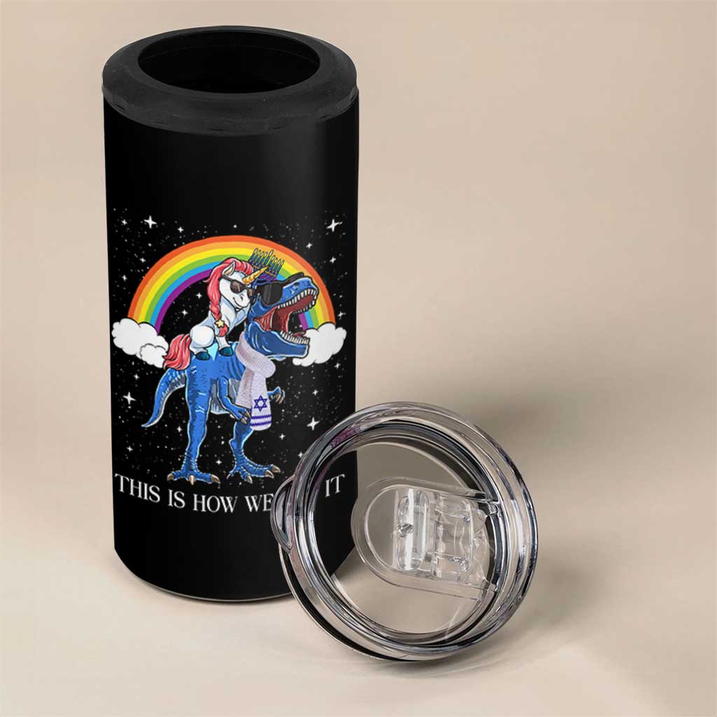 Funny Hanukkah 4 in 1 Can Cooler Tumbler Jewnicorn This Is How We Jew It - Wonder Print Shop