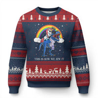 Funny Hanukkah Ugly Christmas Sweater Jewnicorn This Is How We Jew It - Wonder Print Shop