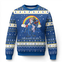 Funny Hanukkah Hanukkah Ugly Sweater Jewnicorn This Is How We Jew It - Wonder Print Shop