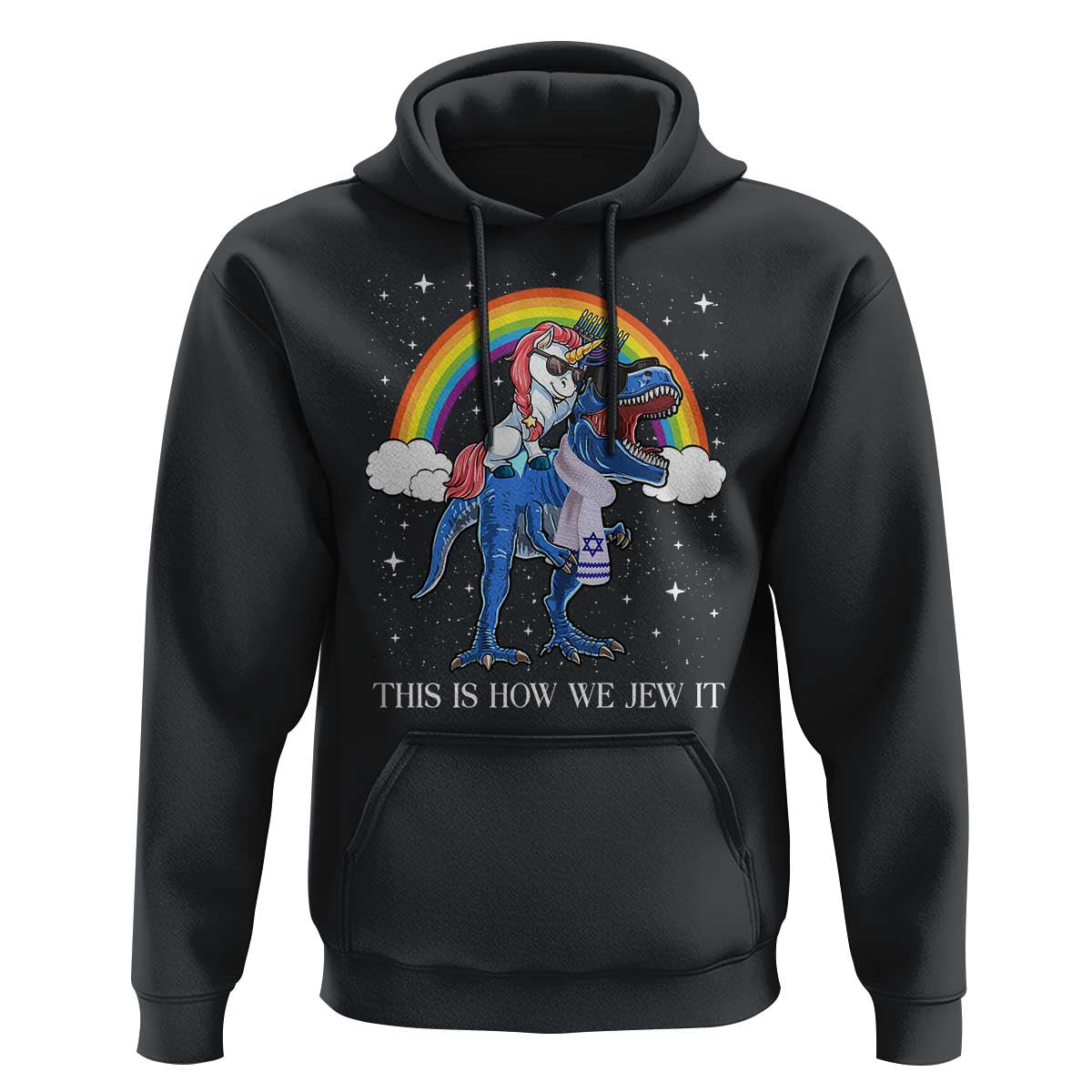 Funny Hanukkah Hoodie Jewnicorn This Is How We Jew It - Wonder Print Shop