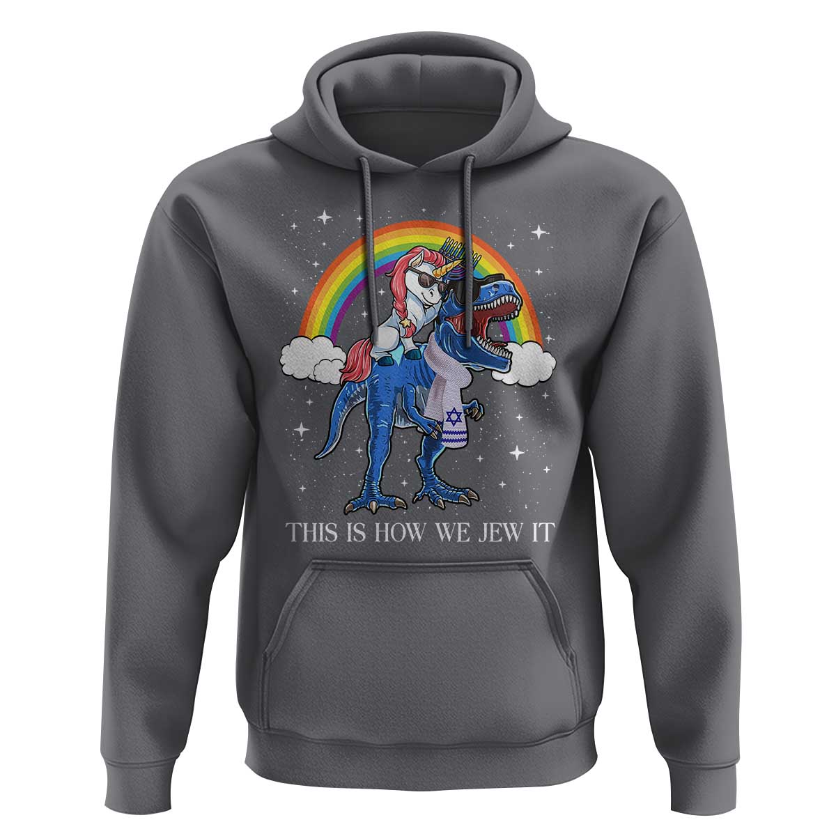 Funny Hanukkah Hoodie Jewnicorn This Is How We Jew It - Wonder Print Shop