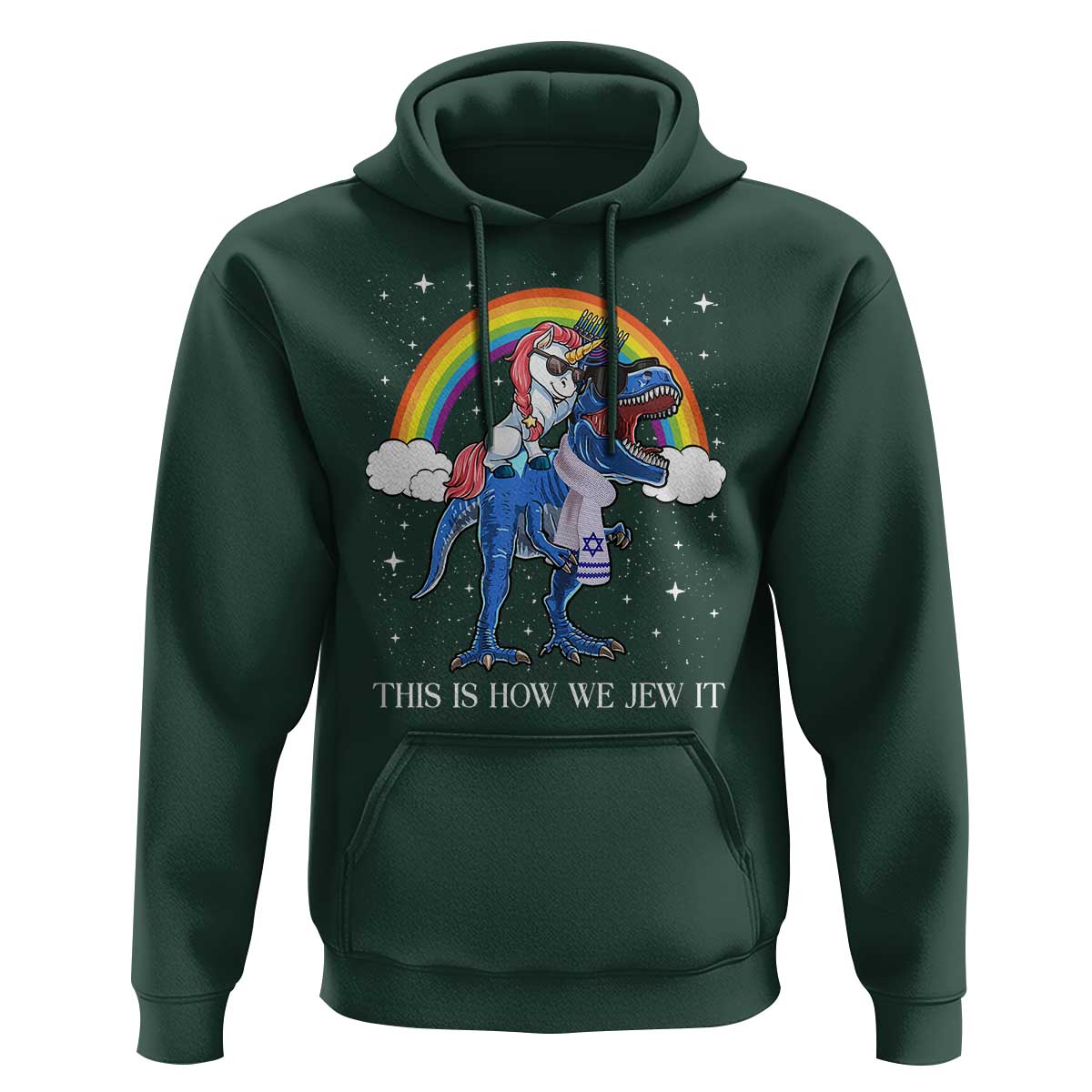 Funny Hanukkah Hoodie Jewnicorn This Is How We Jew It - Wonder Print Shop
