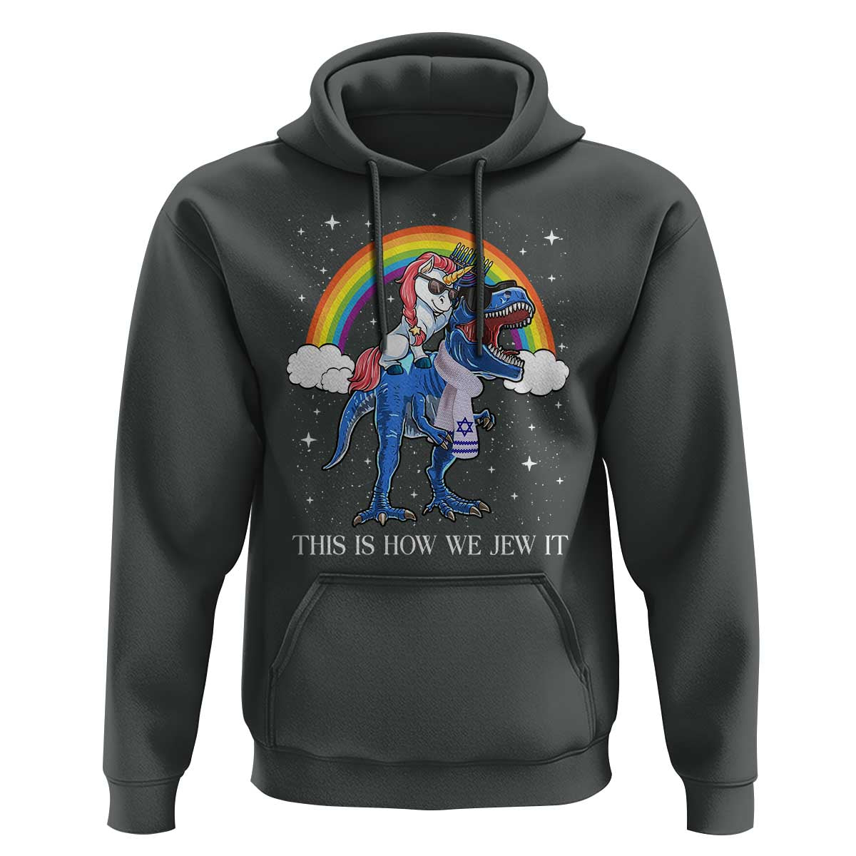 Funny Hanukkah Hoodie Jewnicorn This Is How We Jew It - Wonder Print Shop