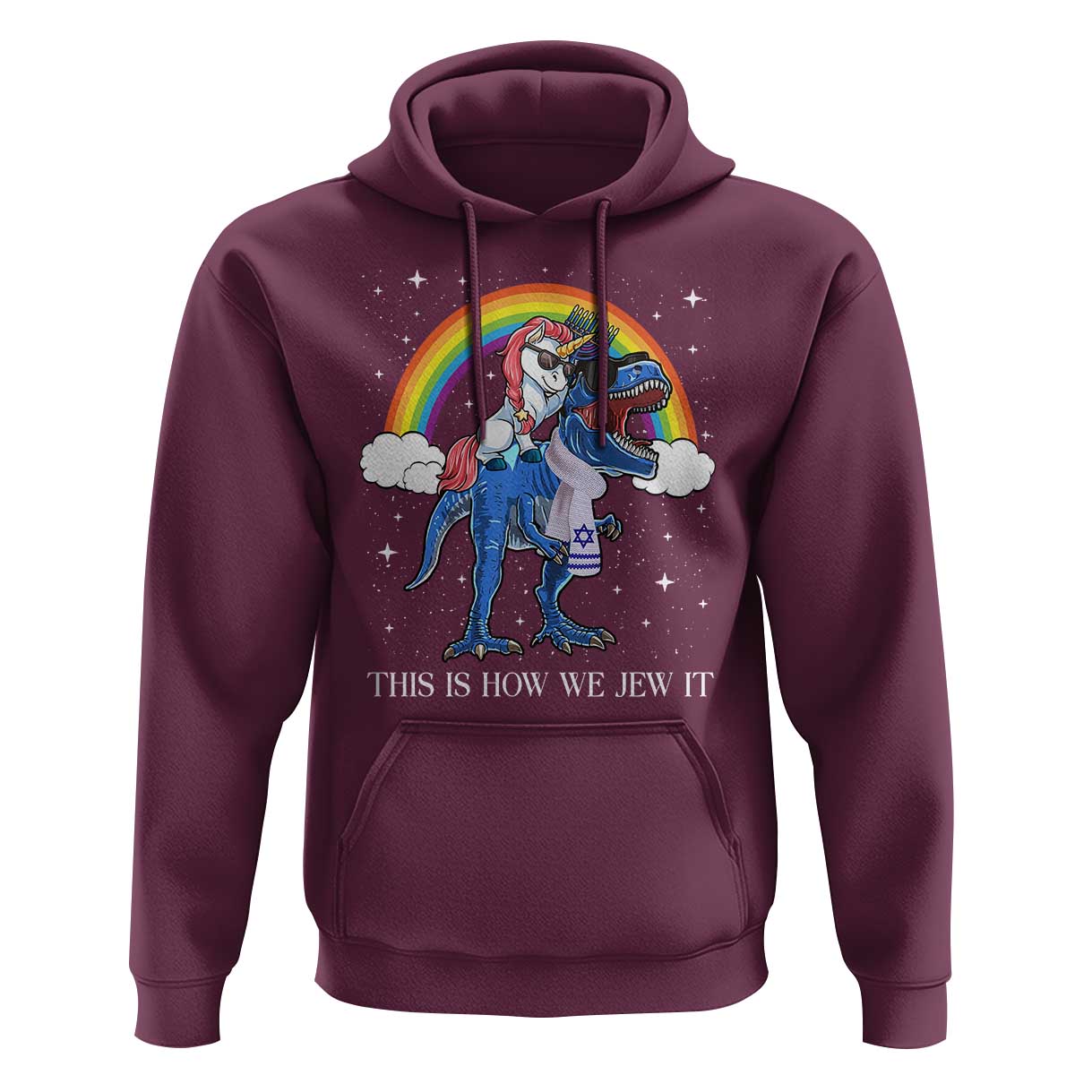 Funny Hanukkah Hoodie Jewnicorn This Is How We Jew It - Wonder Print Shop