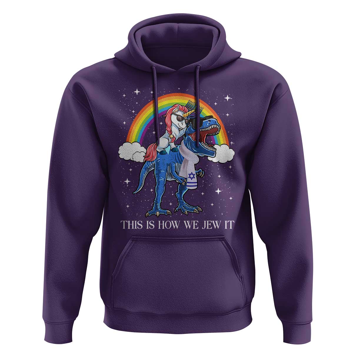 Funny Hanukkah Hoodie Jewnicorn This Is How We Jew It - Wonder Print Shop