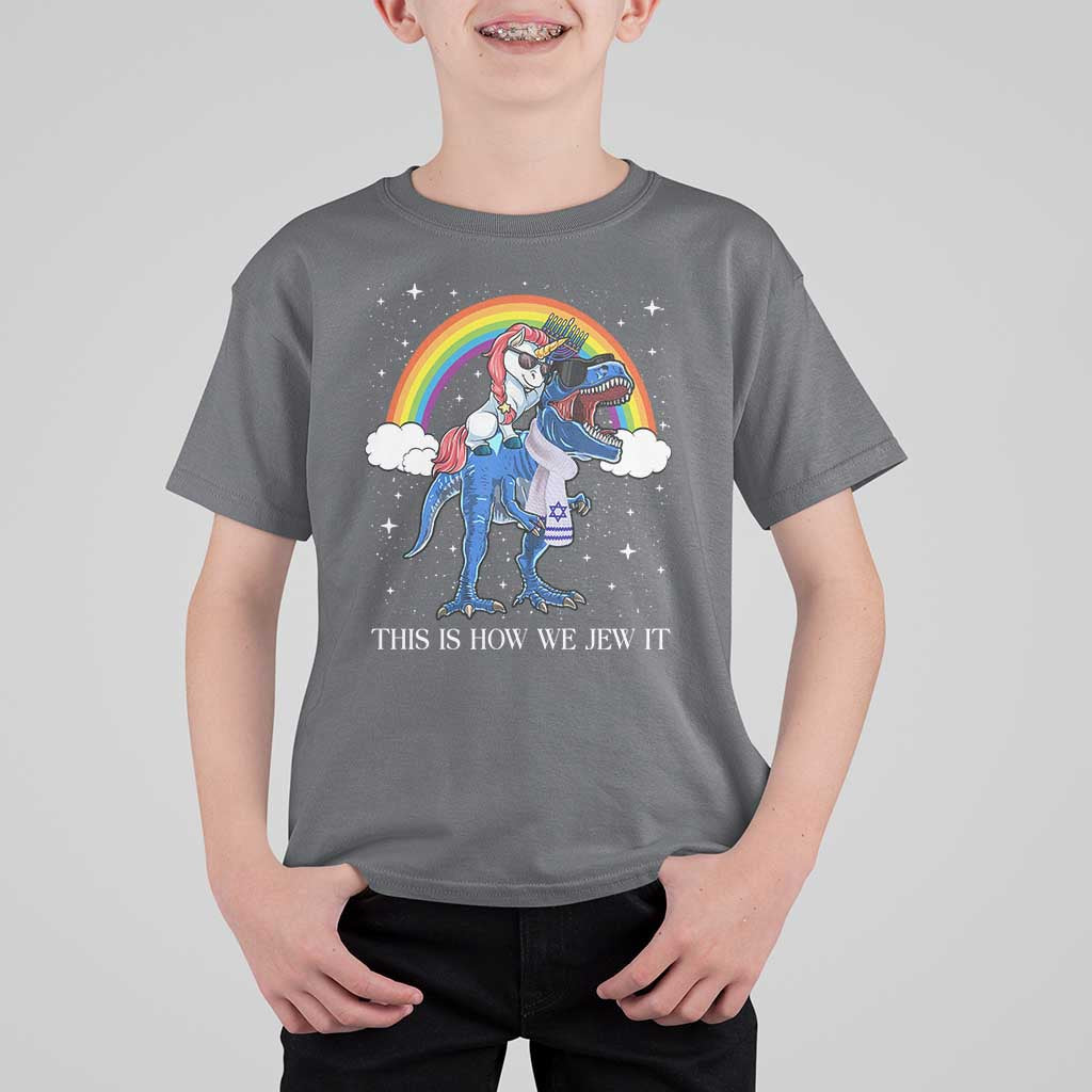 Funny Hanukkah T Shirt For Kid Jewnicorn This Is How We Jew It - Wonder Print Shop