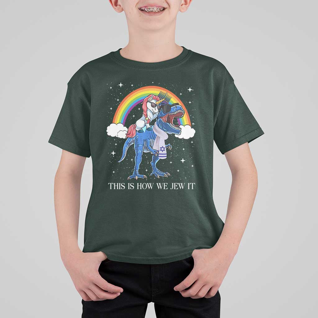 Funny Hanukkah T Shirt For Kid Jewnicorn This Is How We Jew It - Wonder Print Shop