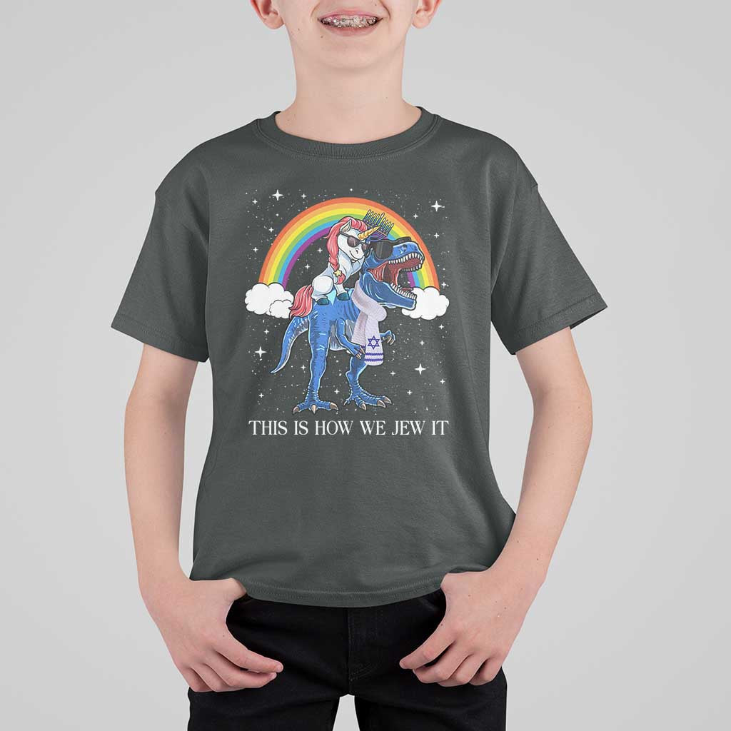 Funny Hanukkah T Shirt For Kid Jewnicorn This Is How We Jew It - Wonder Print Shop