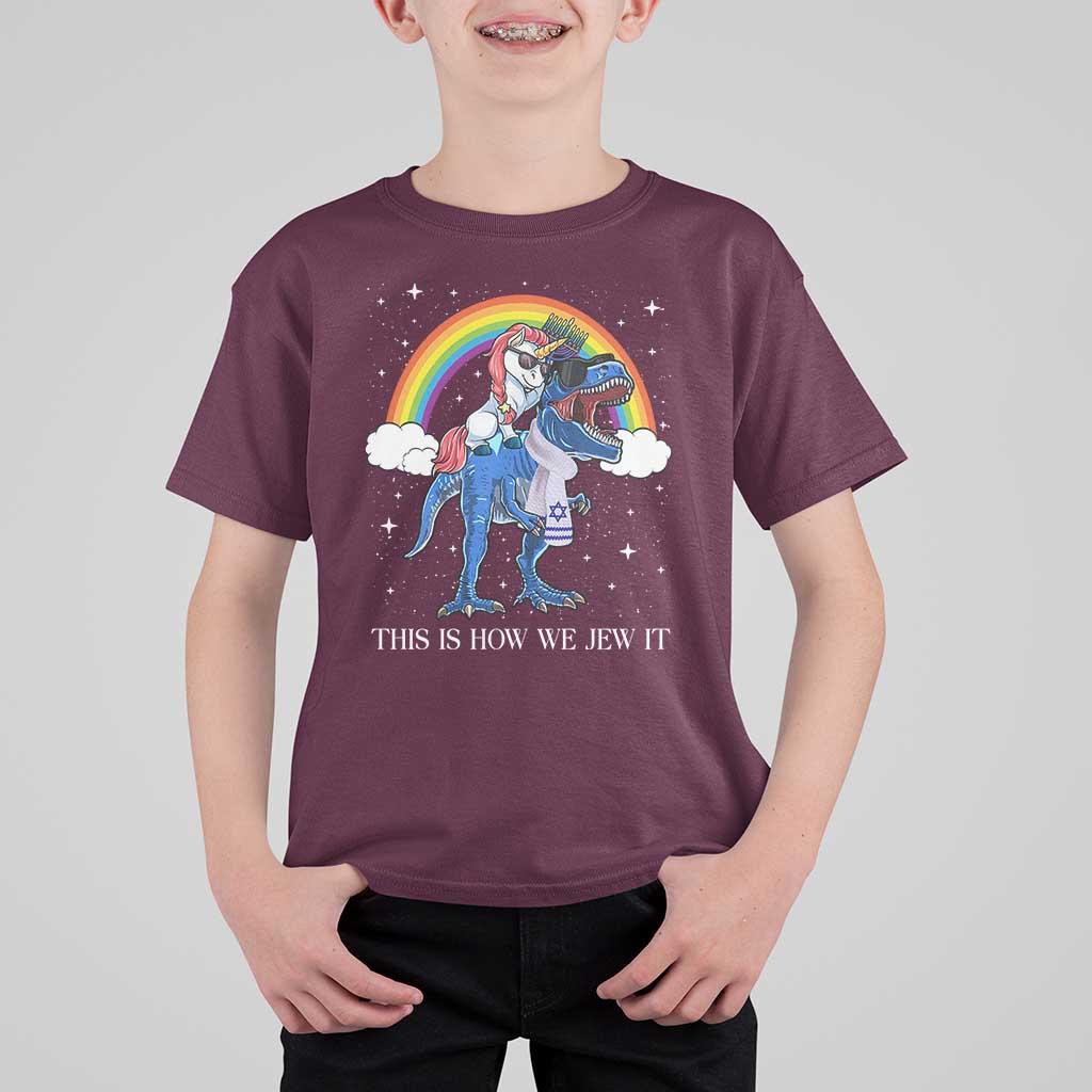 Funny Hanukkah T Shirt For Kid Jewnicorn This Is How We Jew It - Wonder Print Shop