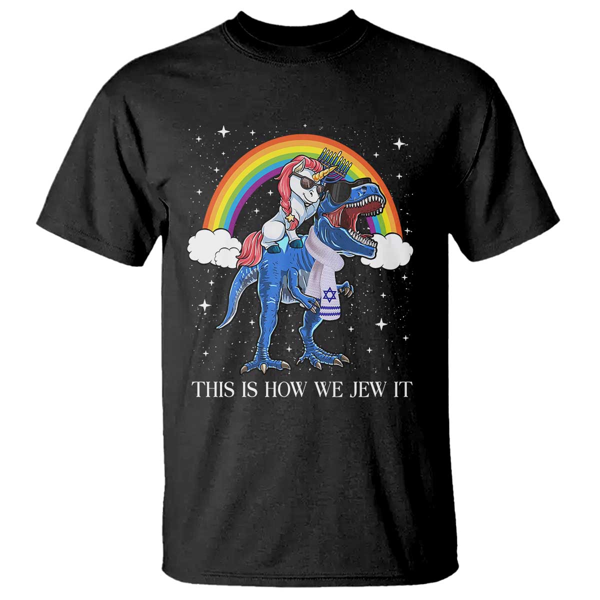Funny Hanukkah T Shirt Jewnicorn This Is How We Jew It - Wonder Print Shop