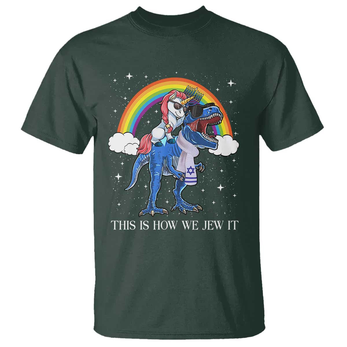 Funny Hanukkah T Shirt Jewnicorn This Is How We Jew It - Wonder Print Shop