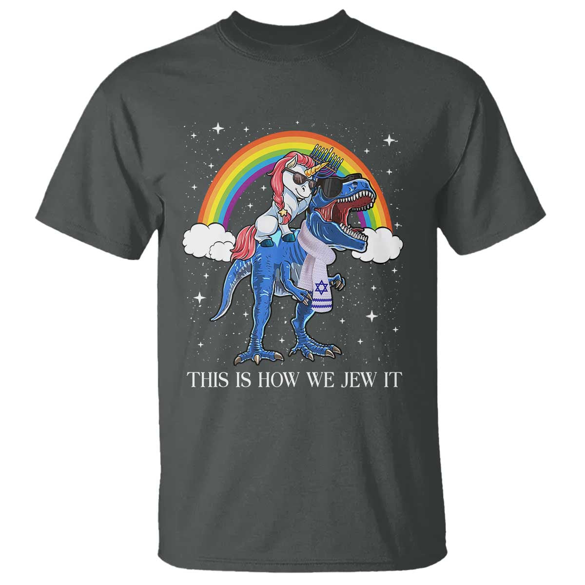 Funny Hanukkah T Shirt Jewnicorn This Is How We Jew It - Wonder Print Shop