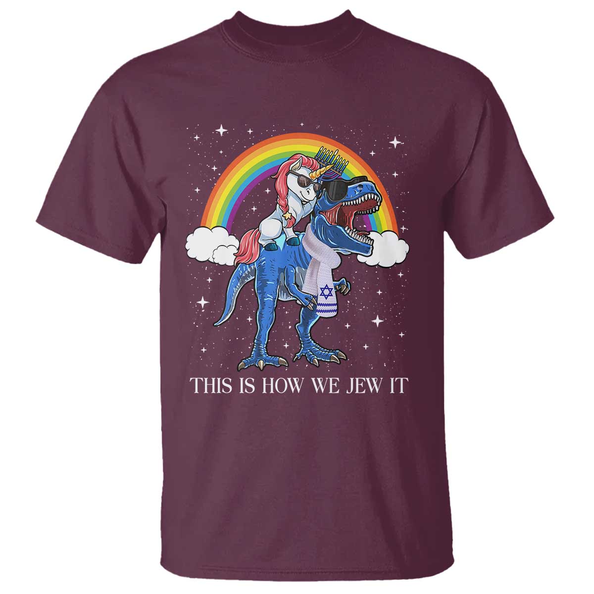 Funny Hanukkah T Shirt Jewnicorn This Is How We Jew It - Wonder Print Shop