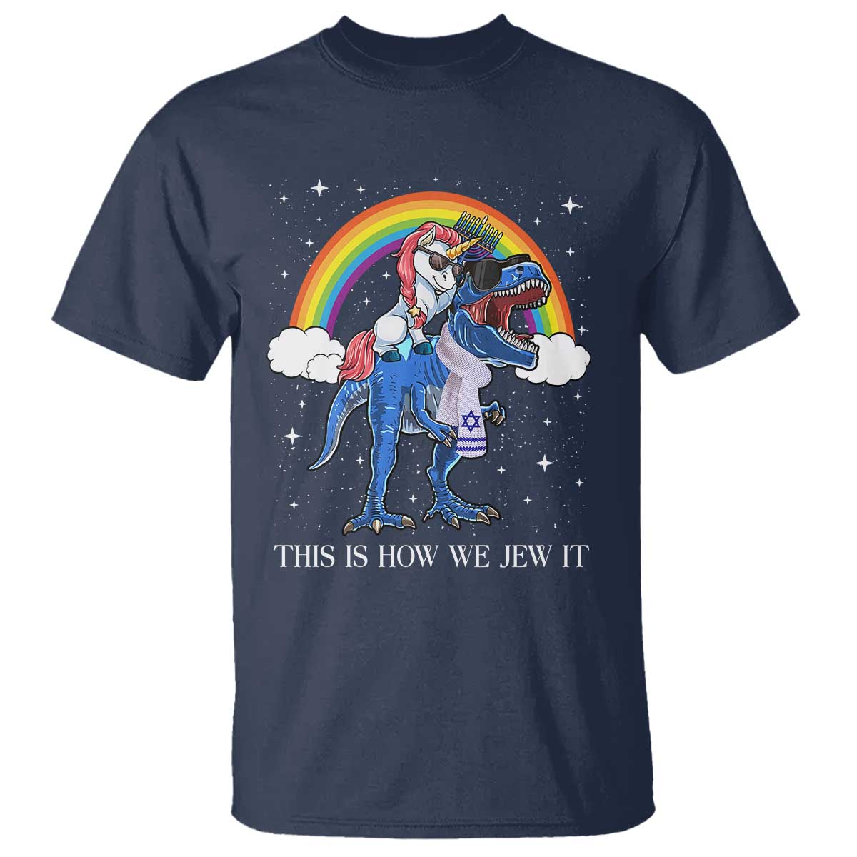 Funny Hanukkah T Shirt Jewnicorn This Is How We Jew It - Wonder Print Shop
