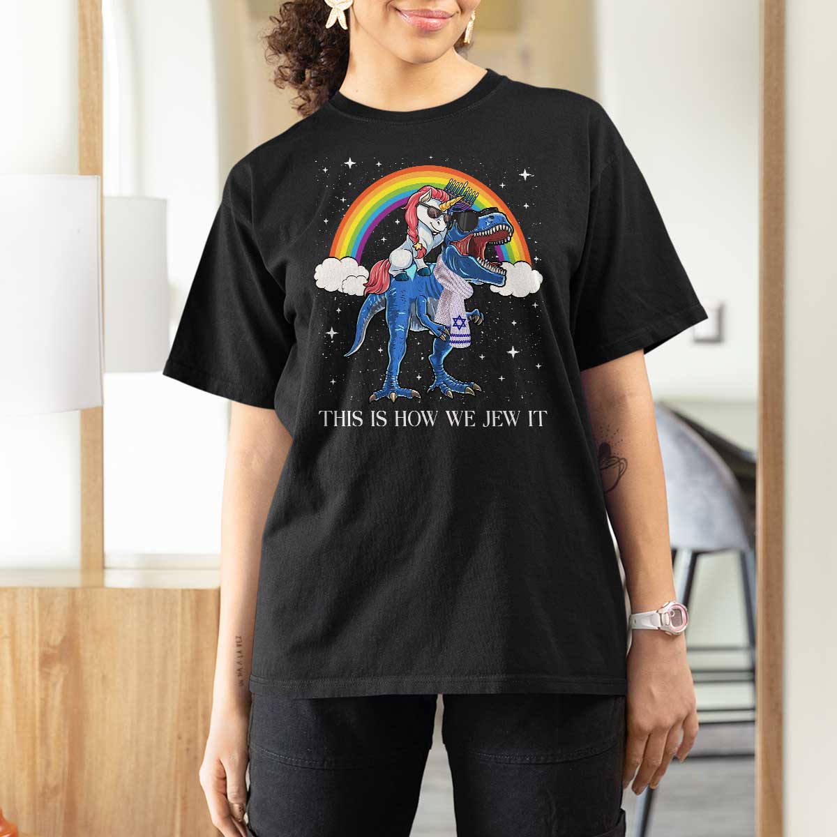 Funny Hanukkah T Shirt For Women Jewnicorn This Is How We Jew It - Wonder Print Shop
