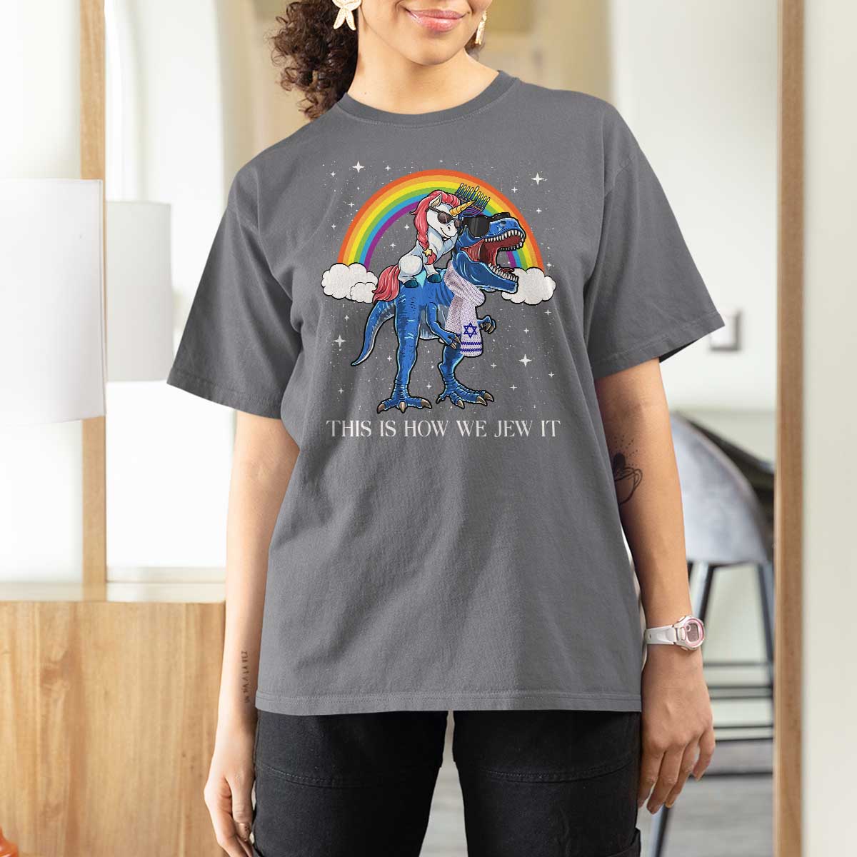 Funny Hanukkah T Shirt For Women Jewnicorn This Is How We Jew It - Wonder Print Shop
