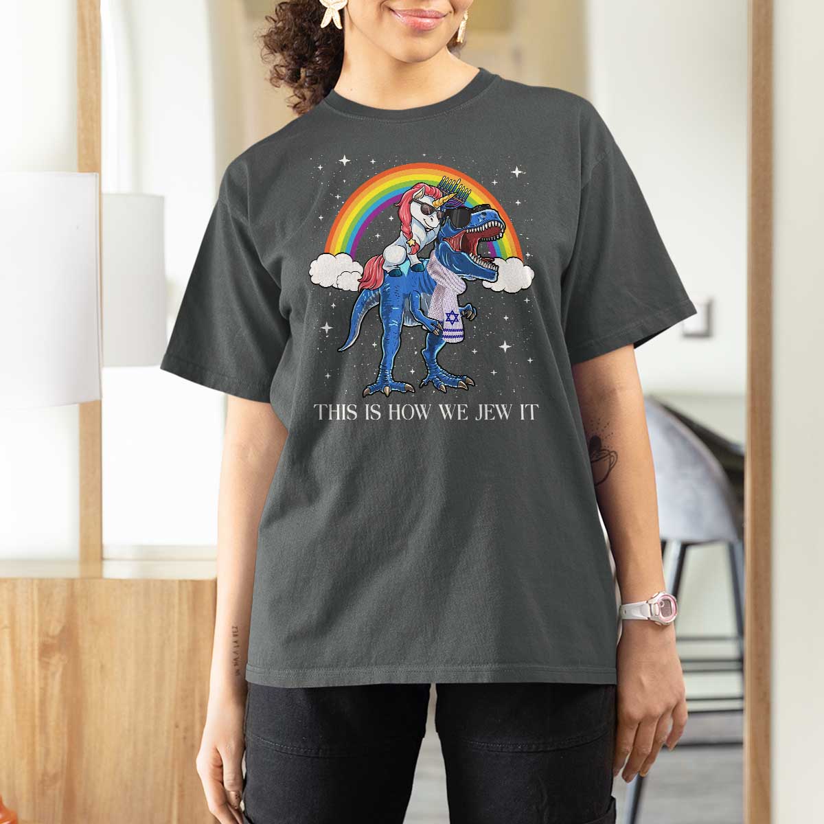Funny Hanukkah T Shirt For Women Jewnicorn This Is How We Jew It - Wonder Print Shop