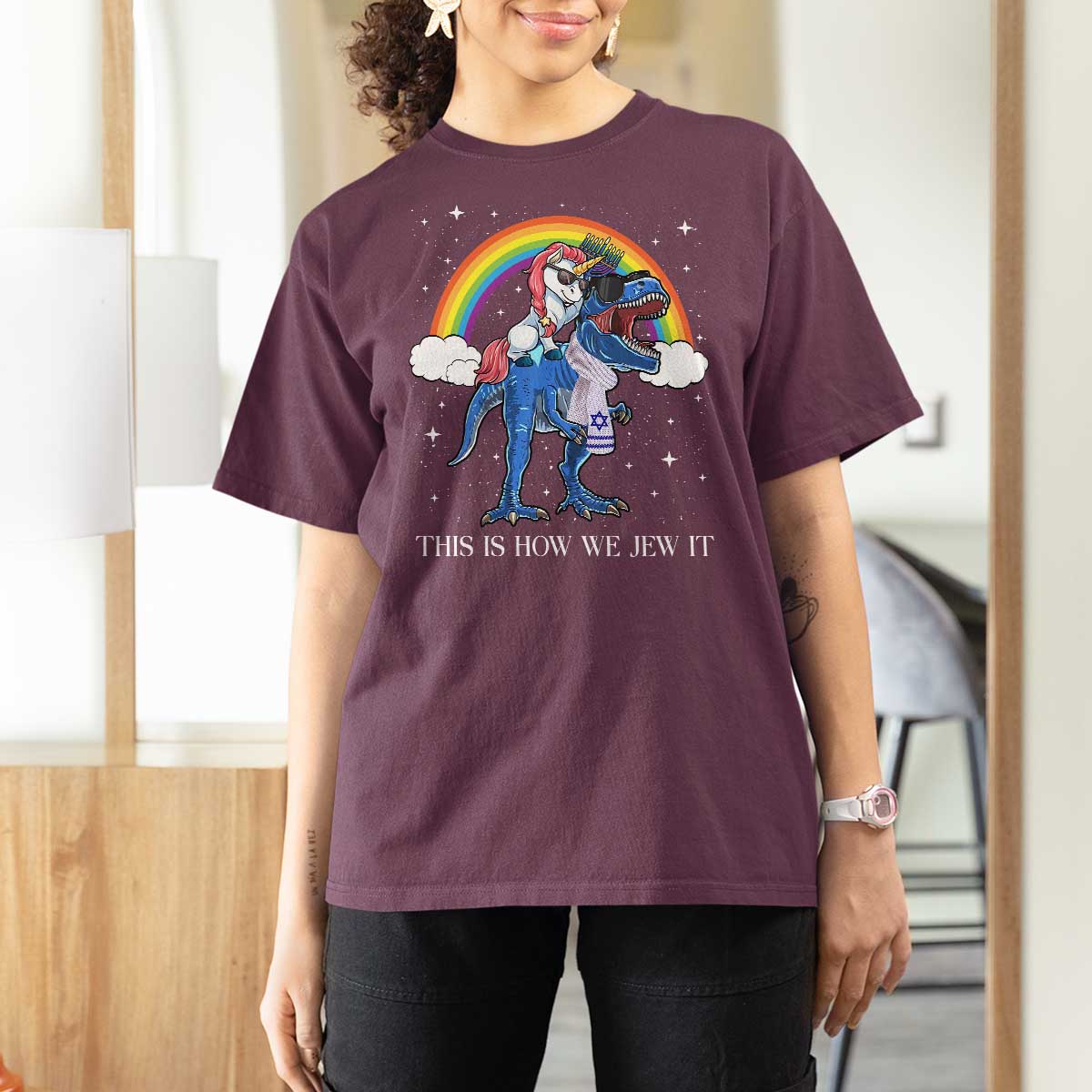 Funny Hanukkah T Shirt For Women Jewnicorn This Is How We Jew It - Wonder Print Shop